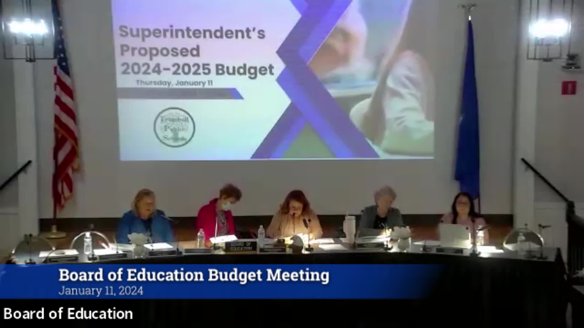Thumbnail image for Board of Education 1/11/24 Budget Meeting