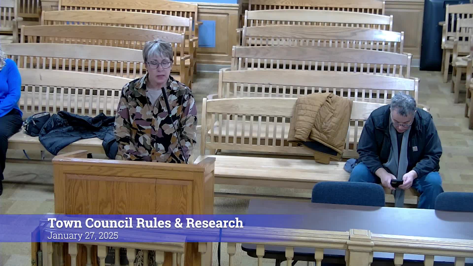 Thumbnail image for Town Council Rules & Research Committee 1/27/25 Meeting
