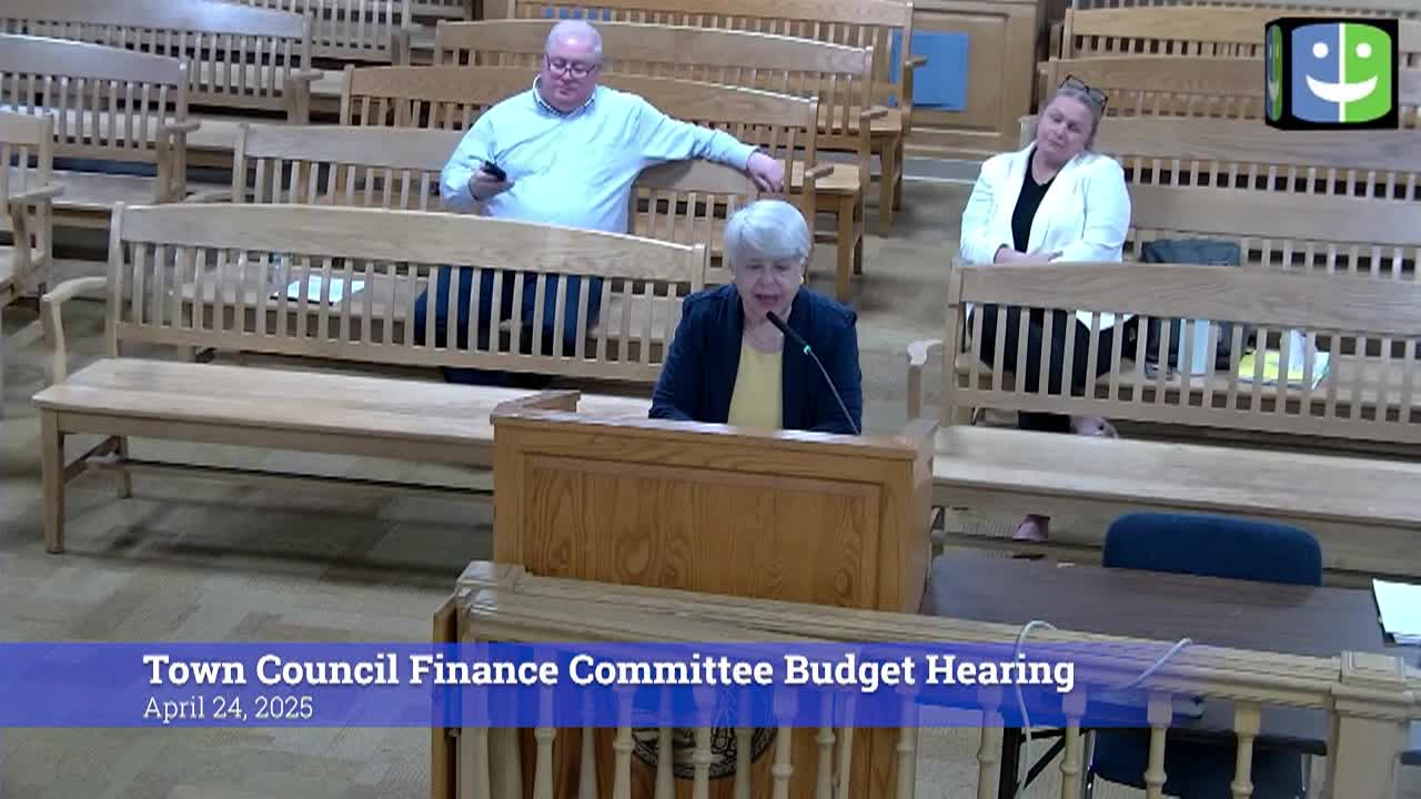 Thumbnail image for Town Council Finance Committee 4/24/25 Budget Hearing