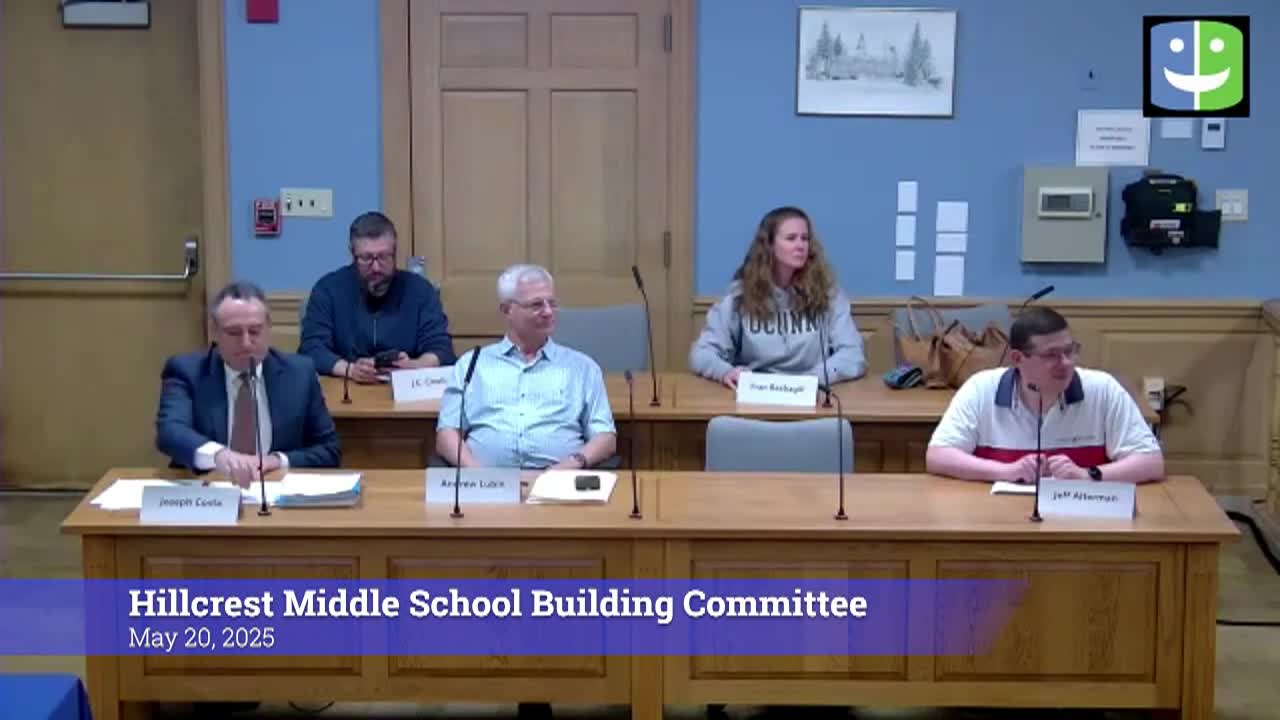 Thumbnail image for Hillcrest Middle School Building Committee 5/20/25 Meeting