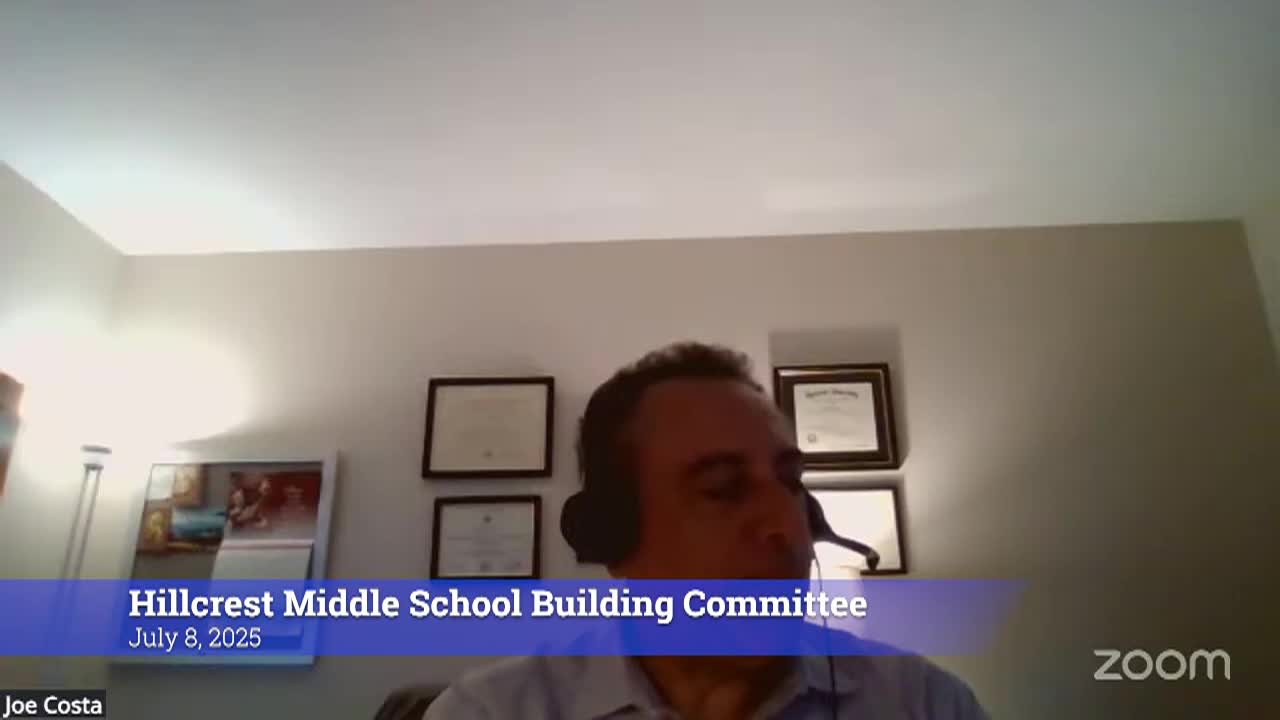 Thumbnail image for Hillcrest Middle School Building Committee 7/8/25 Meeting