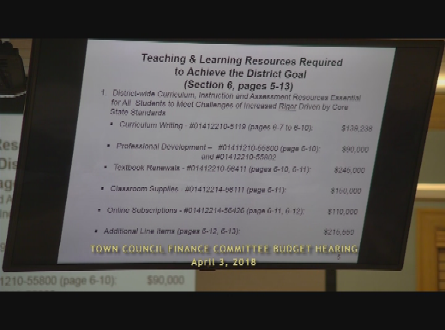 Thumbnail image for Town Council Finance Committee 4/3 Budget Hearing