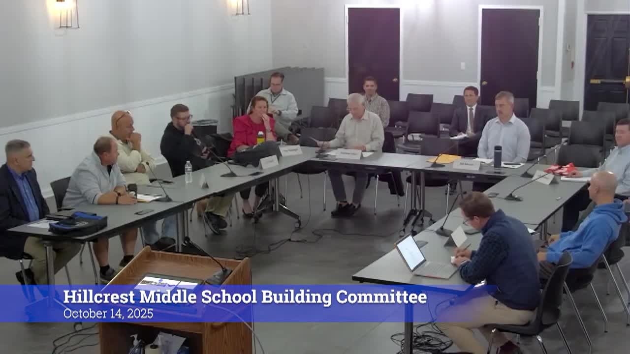 Thumbnail image for Hillcrest Middle School Building Committee 10/14/25 Meeting