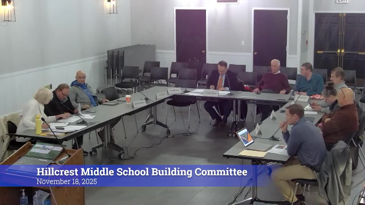Thumbnail image for Hillcrest Middle School Building Committee 11/18/25 Meeting