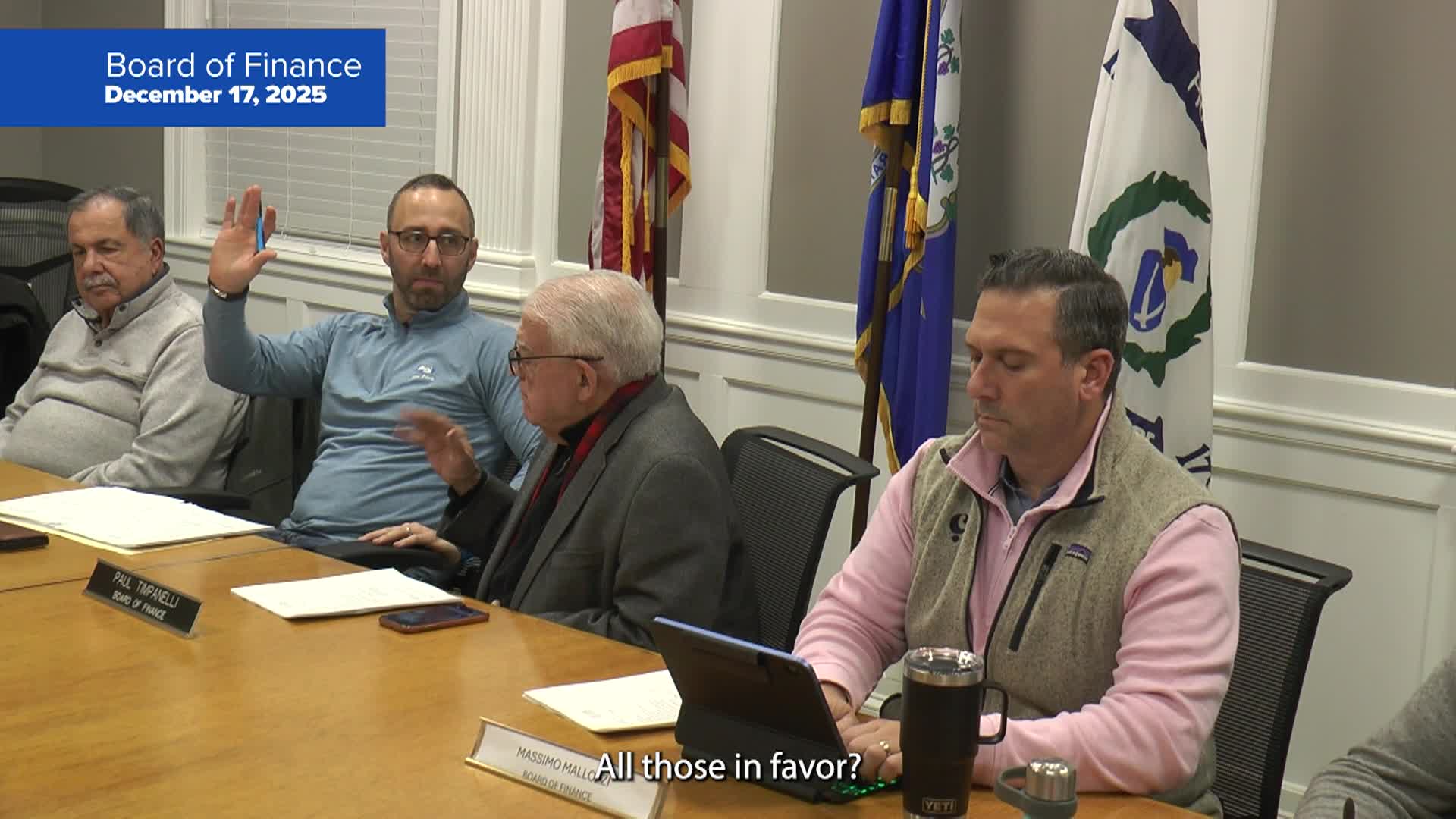 Thumbnail image for Board of Finance 12/17/25 Meeting