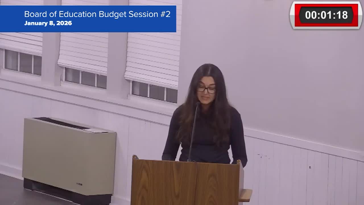 Thumbnail image for Board of Education 1/8/26 Budget Session #2