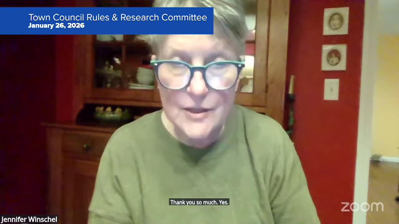 Thumbnail image for Town Council Rules & Research Committee 1/26/26 Meeting