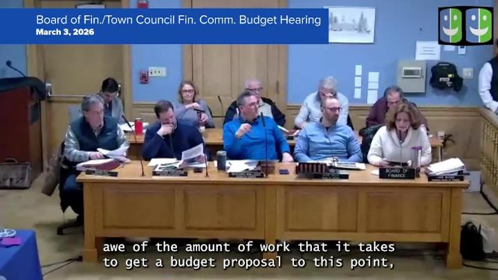 Thumbnail image for Board of Finance & Town Council Finance Committee 3/3/26 Budget Hearing: Board of Education