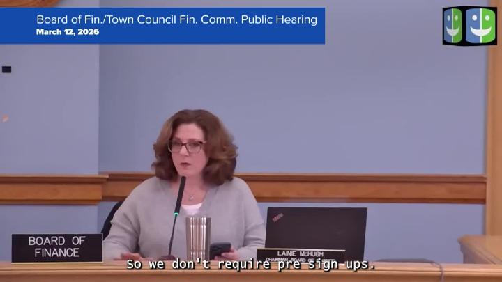 Thumbnail image for Board of Finance Town Council Finance Committee 3/12/26 Budget Public Hearing