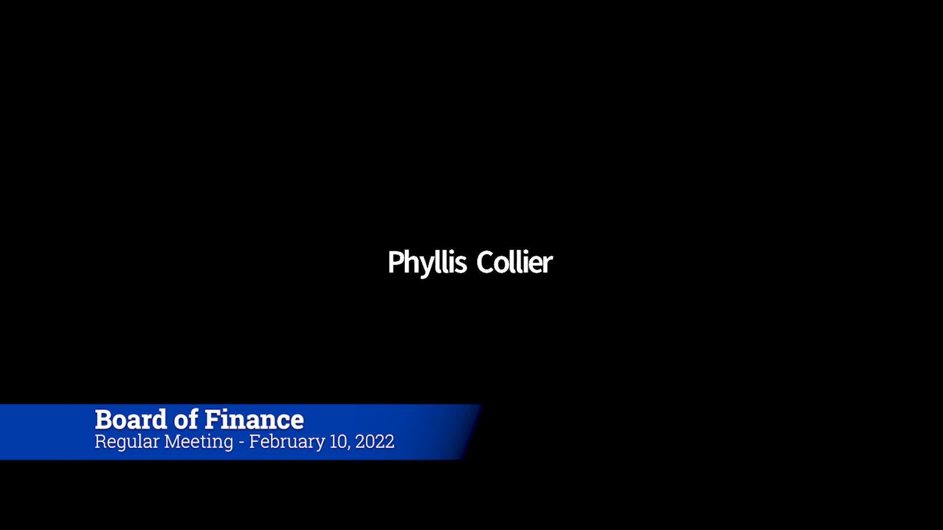 Thumbnail image for Board of Finance 2/10/22