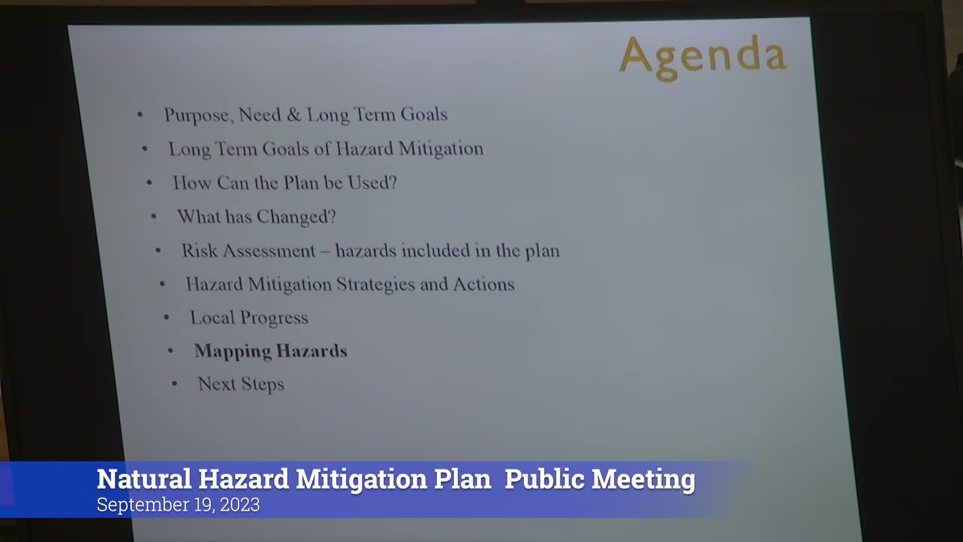 Thumbnail image for Natural Hazard Mitigation Plan 9/19/23 Public Meeting